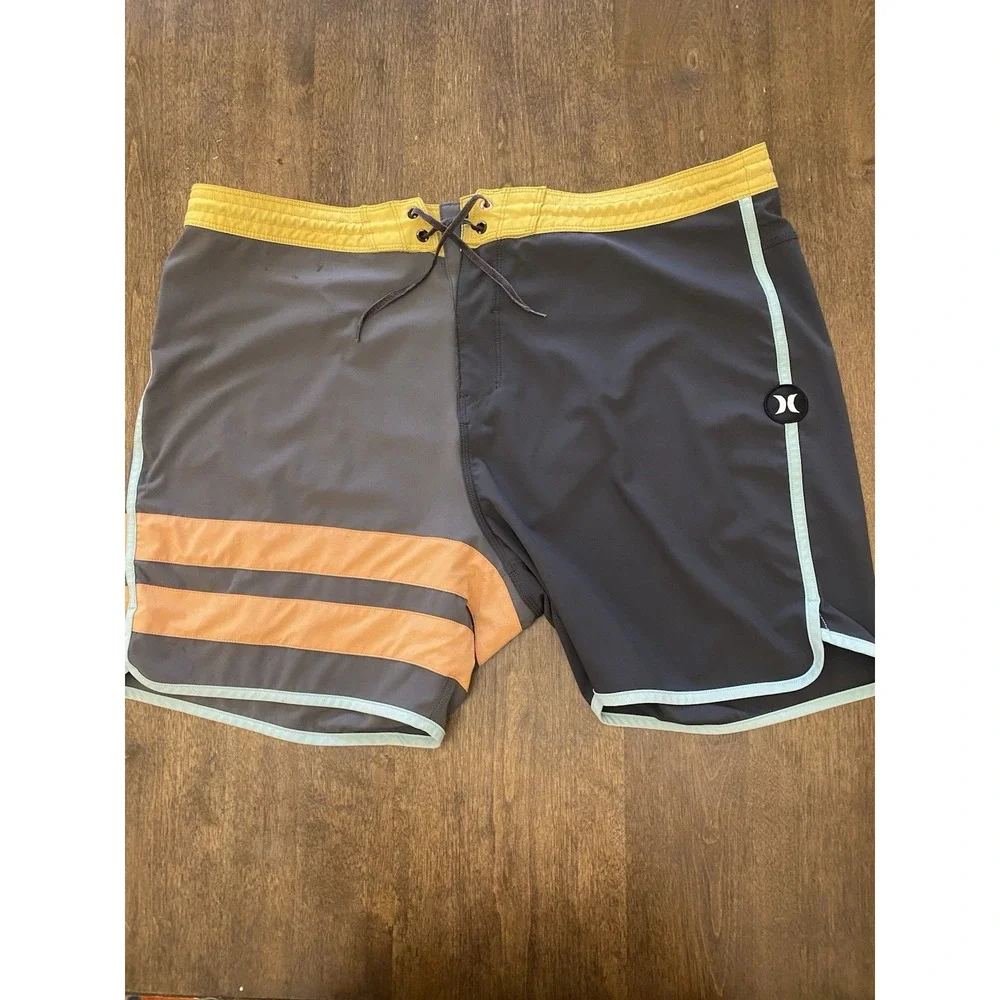 Hurley Phantom Block Party Grey/Black Mens Fashion Boardshorts 40 19